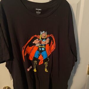 Old Navy Marvel Logo Tee - Black with White Print